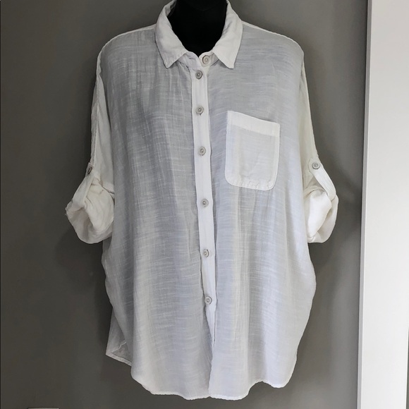 American Eagle Outfitters Tops - 🦅American Eagle Women’s Oversized Button-Down Shirt – White – XXS